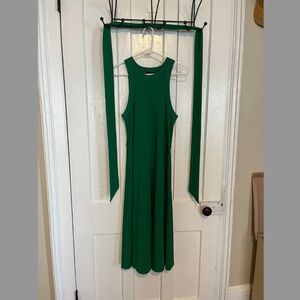 Who What Wear Green Sleeveless Halter Ribbed Knit Midi Dress – Size S